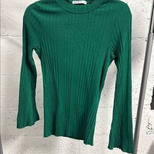 Green Ribbed Knit Top STATESIDE - Medium Long Sleeve Top